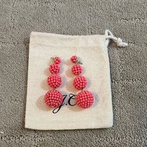 J.Crew Pink Beaded Drop Earrings
